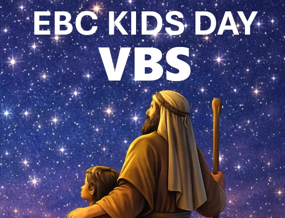 EBC Kids Day VBS: a father and son looking up at a starry sky